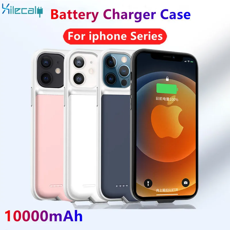 xilecaly 10000mah for iphone 12 battery case thin smart charger cover power bank case for iphone 12 mini 12 pro max battery case free global shipping