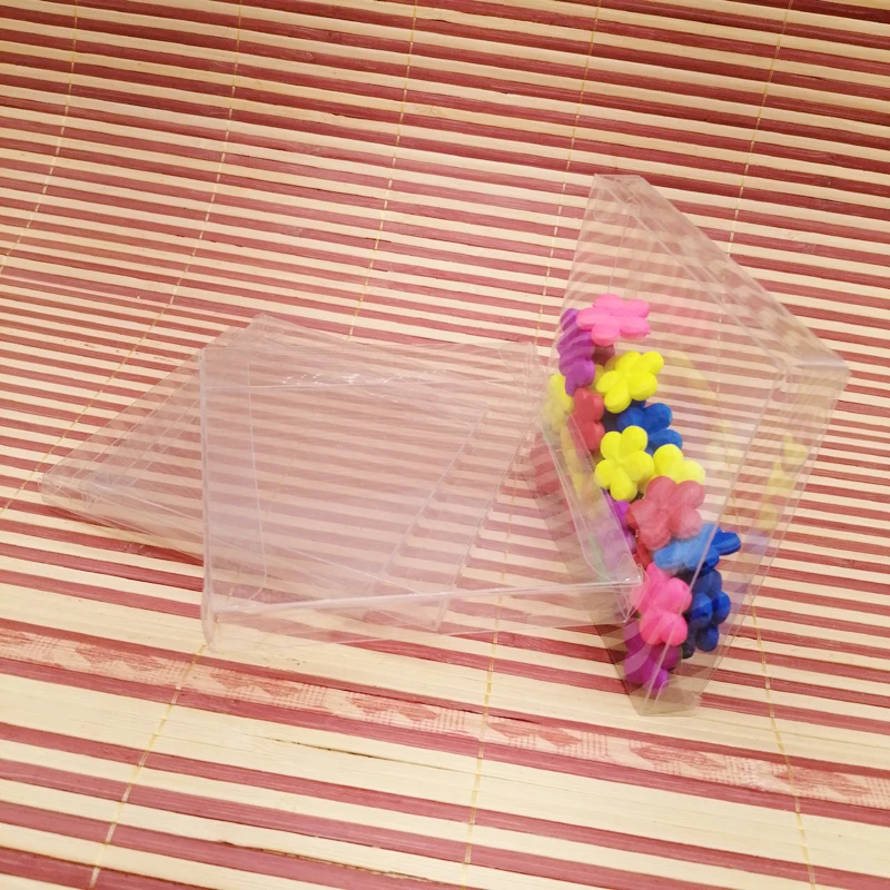 

50pcs AxBxBcm Pvc Transparent Plastic Box Wedding Gift Box Packaging Box for Gifts Wedding Candy Party Travel Storage Jewelry