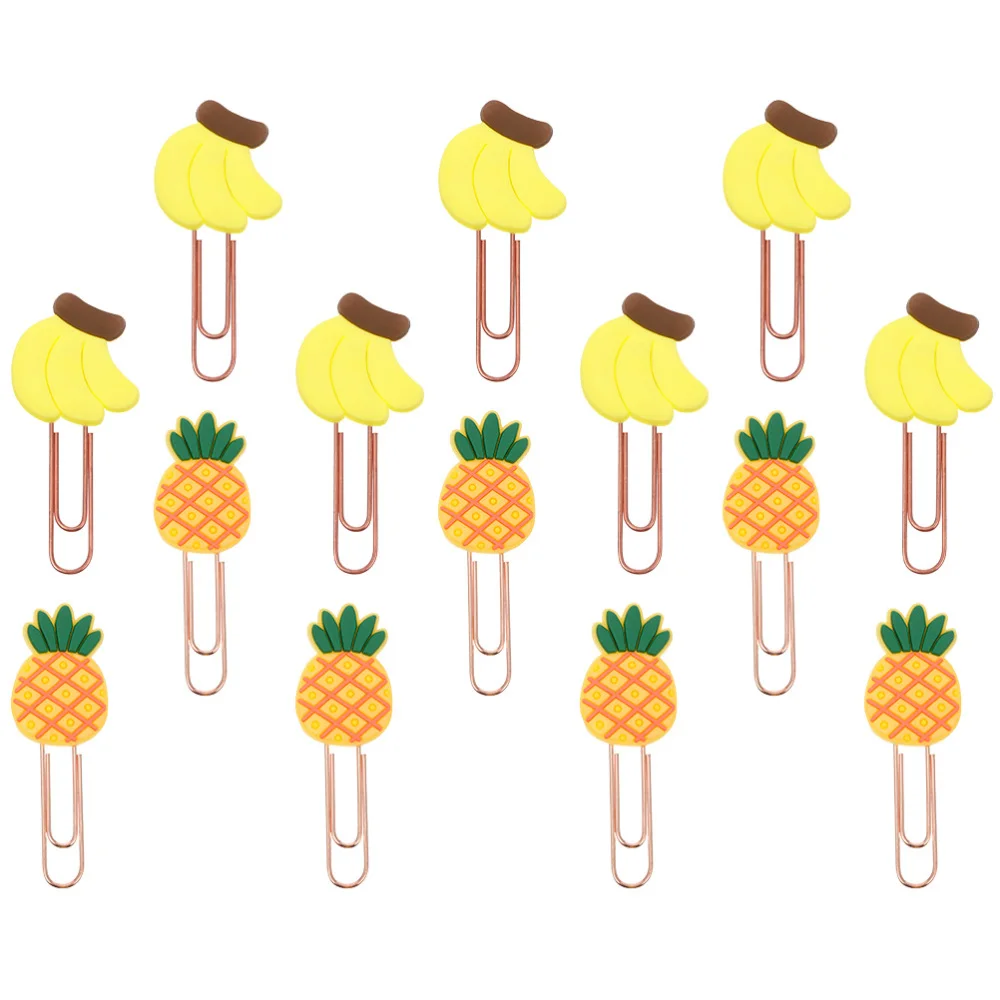 

20pcs Cartoon Paper Clips Fruit Design Metal School Office Accessories