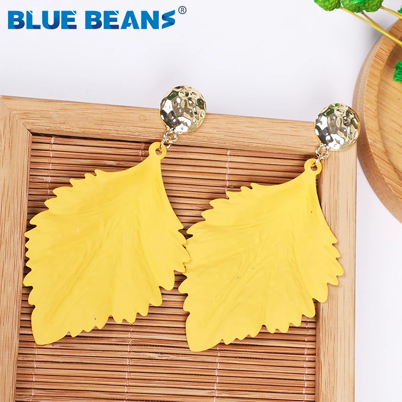 Женские серьги в форме листьев зеленые серьги-подвески металлические украшения