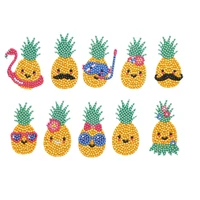 10pcs 5d diamond painting stickers kit for kids adults beginners diy pineapple paint by numbers art craft mosaic sticker kit