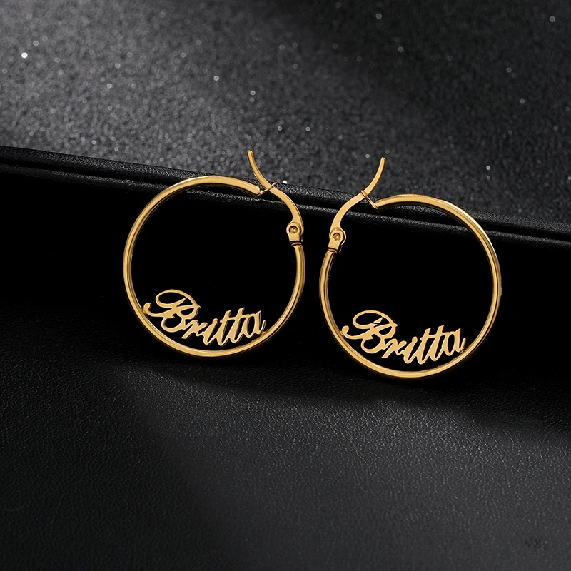 Круглые серьги кольца из нержавеющей стали 30 60 70 мм гвоздики модные ювелирные