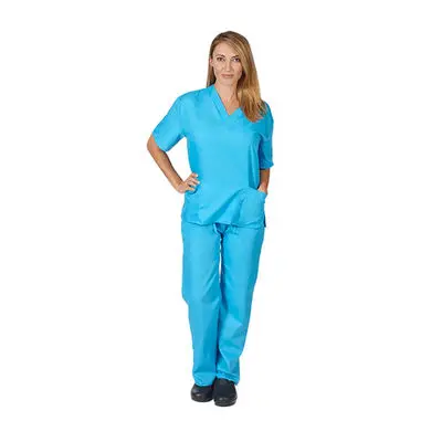 

Women Men Workwear Short Sleeve V-neck Tops+pants Nursing Working Uniform Beauty Salon Suit Scrub Uniform Overalls Clothes