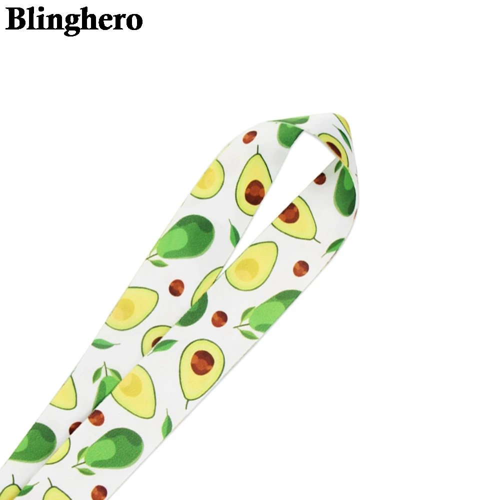 

CA1507 Wholesale 20pcs/lot Blinghero Cartoon Fruit Avocado Lanyard Buttons Phone Holder Funny Neck Strap Keyring DIY Lanyard
