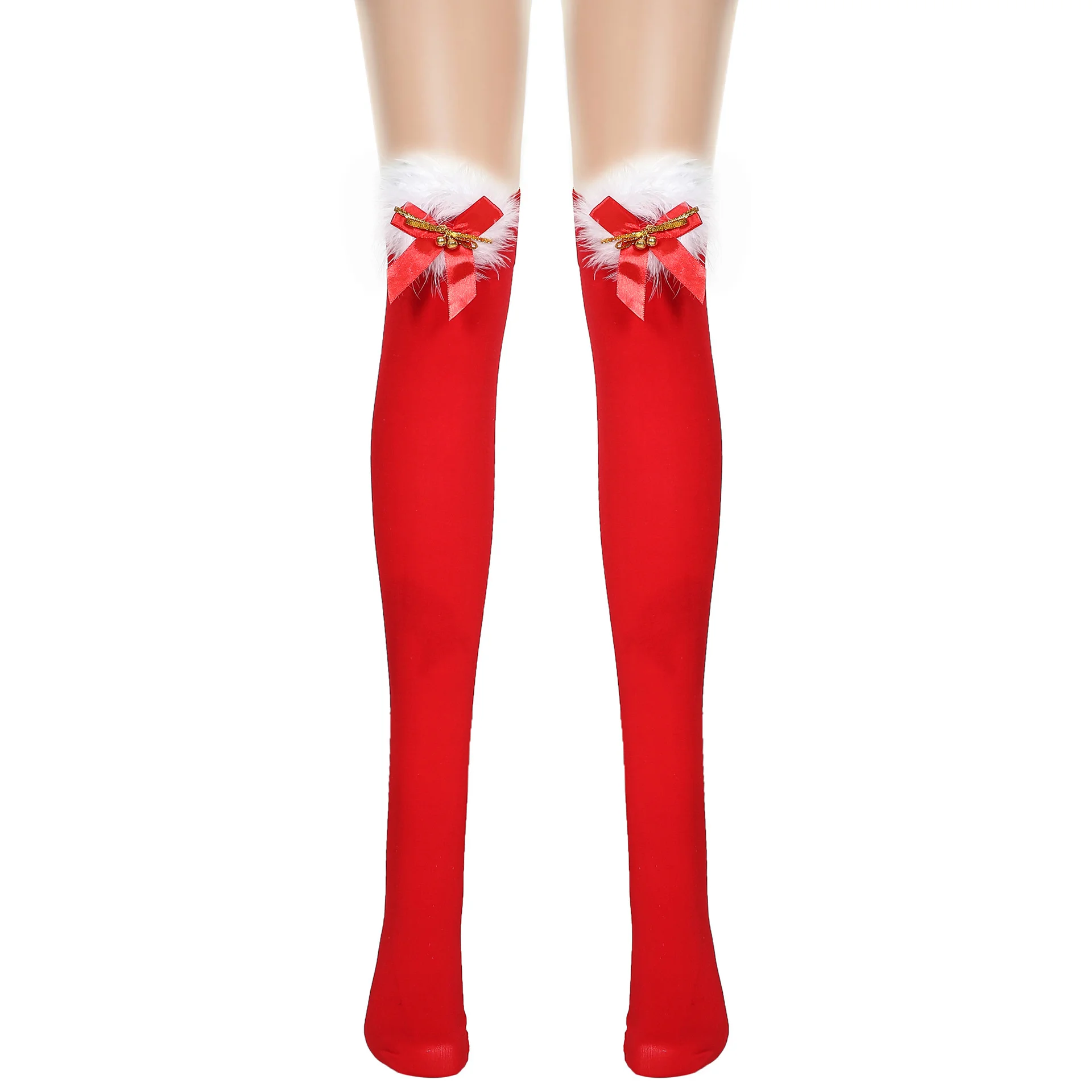 

2021 утолщенные длинные рождественские чулки с бантом женские шелковые чулки