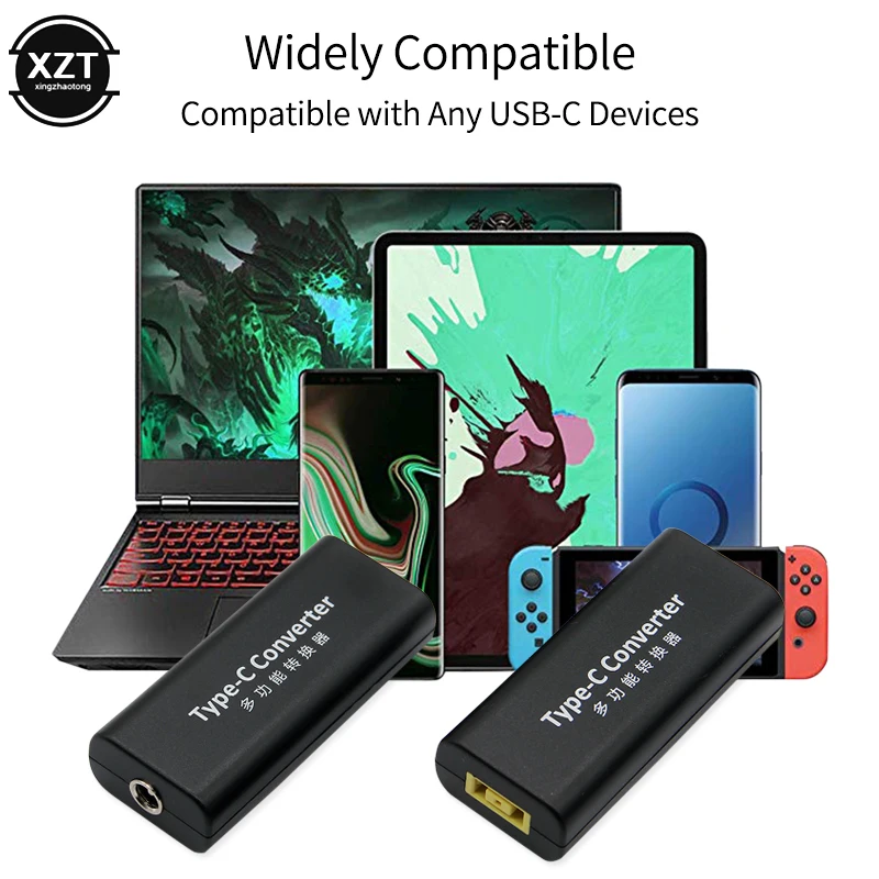Адаптер питания USB 3 1 Type C DC Для Lenovo Dell Hp Asus конвертер для ноутбука квадратный