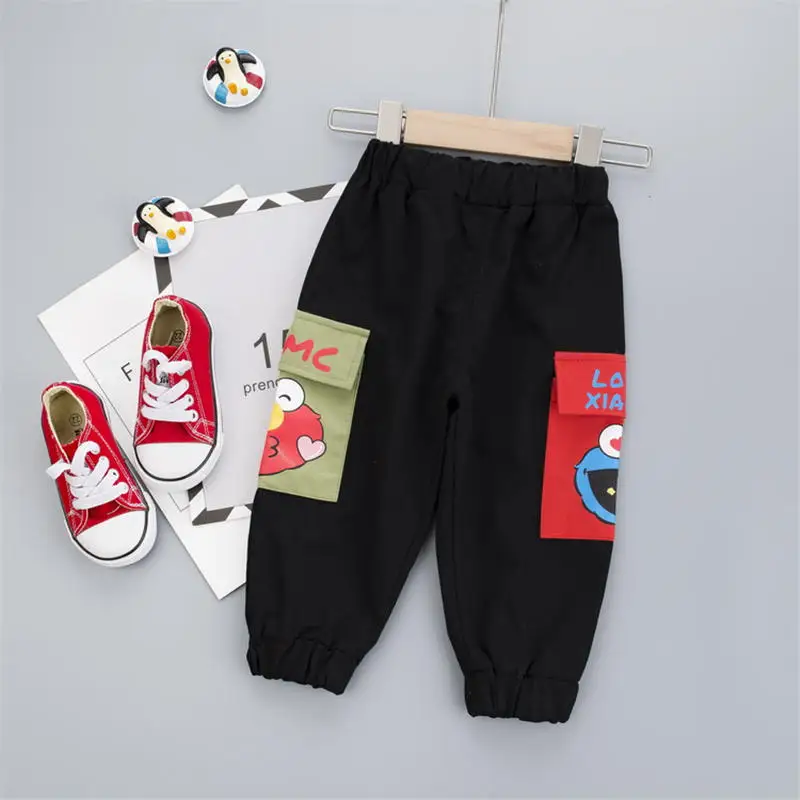 Повседневные длинные штаны для маленьких мальчиков и девочек хлопковые осенние