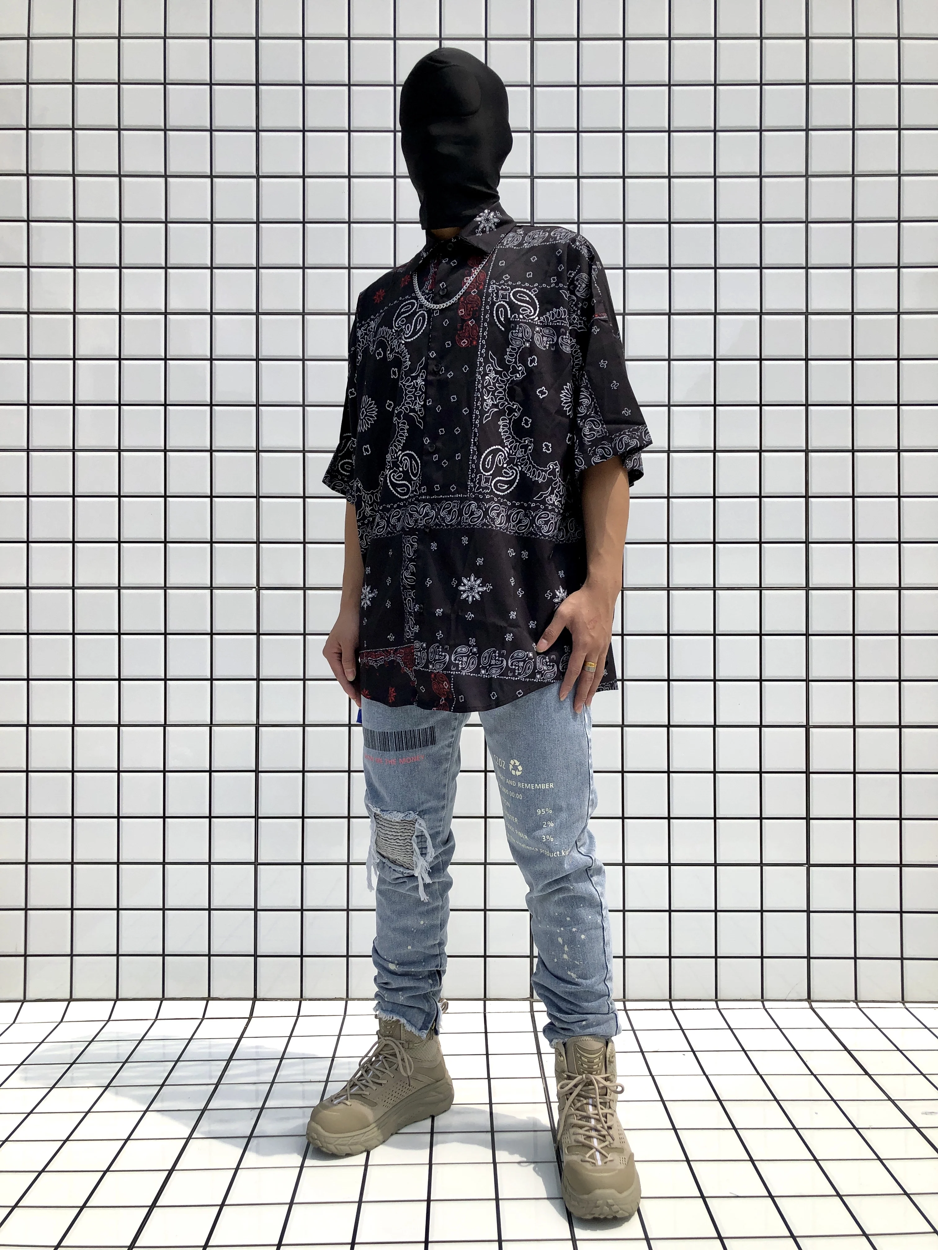 Мужские джинсы в стиле хип хоп повседневные облегающие брюки из денима уличная