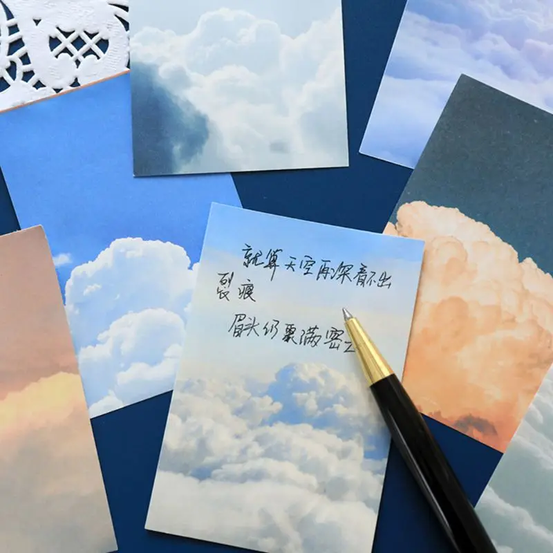 

5pcs Cloud Memo Pad Non-sticky Notepad Notebook Journal Planner to do List Stationery School Office Supplies