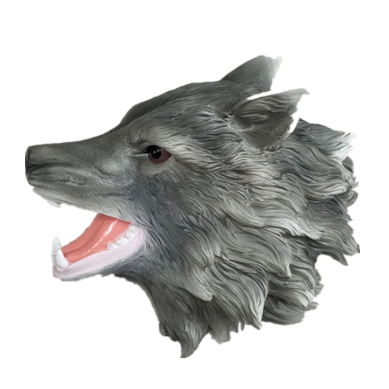 3D голова волка в стиле ретро креативное украшение из смолы настенное