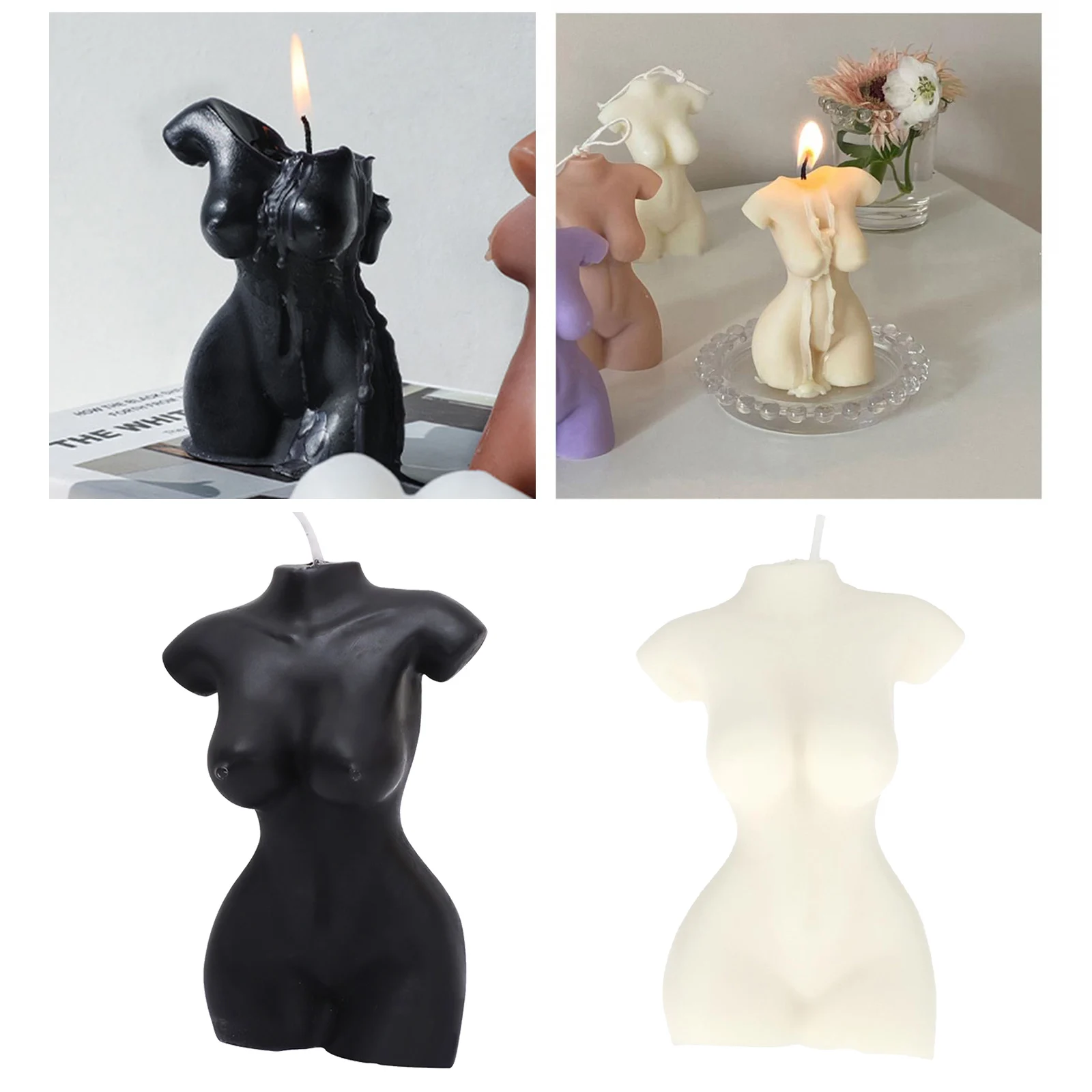

Small Female Bust Torso Aromatherapy Creative Candle Bar Decor Romantic Gift