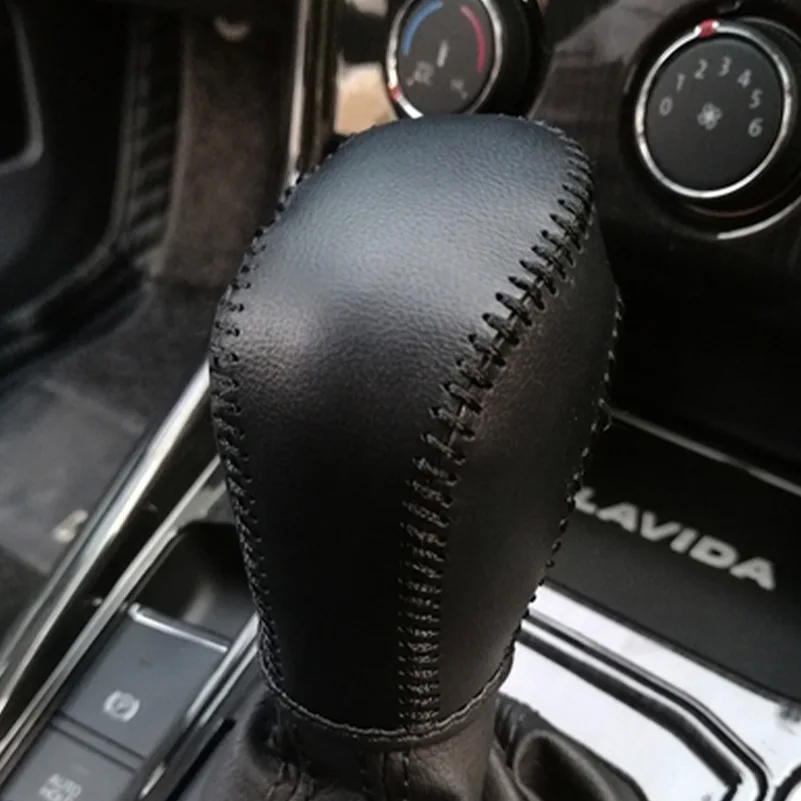 Кожаный чехол с верхним слоем для ручки переключения передач автомобиля