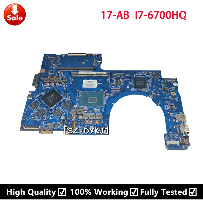 

Материнская плата для ноутбука HP 17-AB 17-W 860521-001 857388-001 857388-601 с процессором SR2FQ I7-6700HQ 960M 2 Гб системная плата DAG37AMB8D0