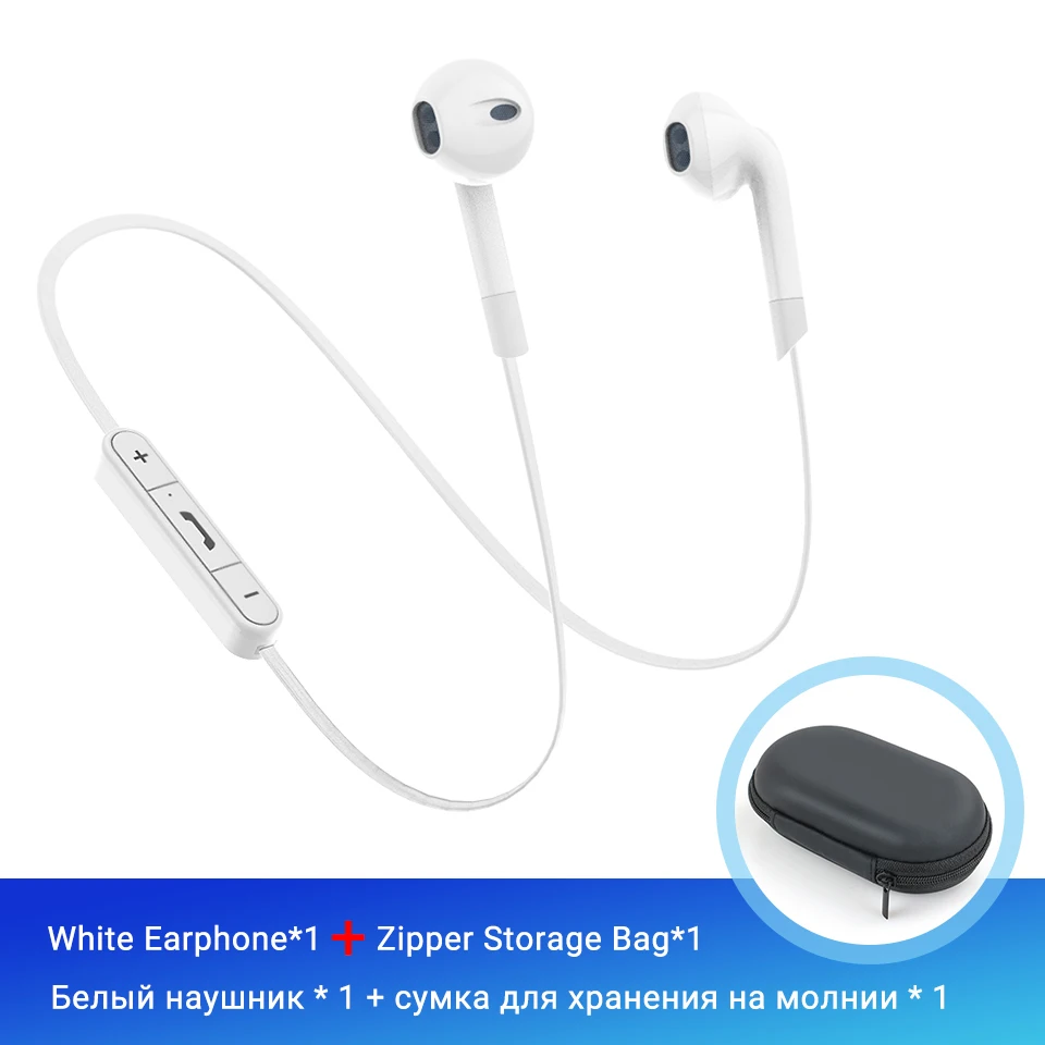Langsdom наушники BL6 беспроводные наушники Bluetooth наушники спортивные auriculares гарнитура для телефона Половина в уши Bluetooth наушник - Цвет: One White with Bag