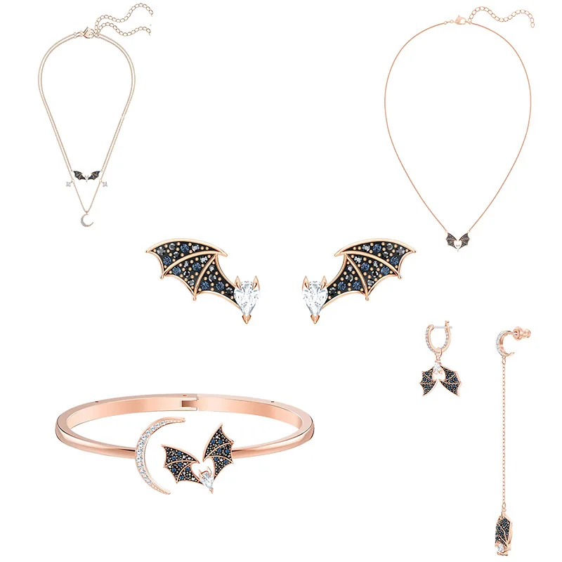 

TOP Fashion Ladies Jewelry Bat Series Bat Jewelry Set Ladies Earring Necklace and Bracelet Fashion Jewelry