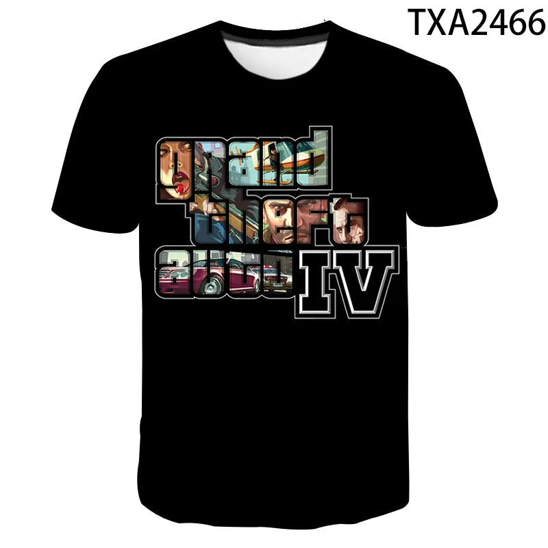 Новинка 2020 футболка с 3D принтом Grand Theft Auto Game Gta 4/5 для мужчин женщин и детей