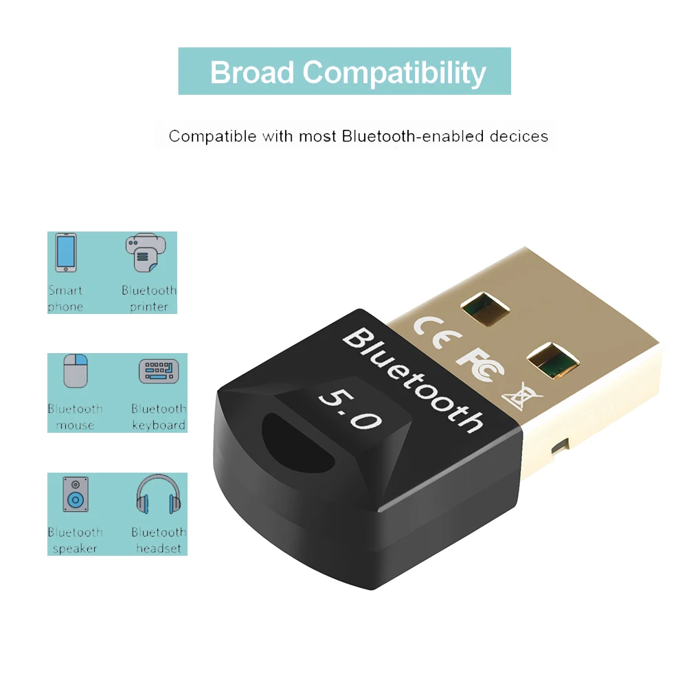 

Wireless USB Bluetooth-Compatible Adapter 5.0 for Computer Bluetooth-Compatible Dongle USB for PC Adapter Receiver Transmitter