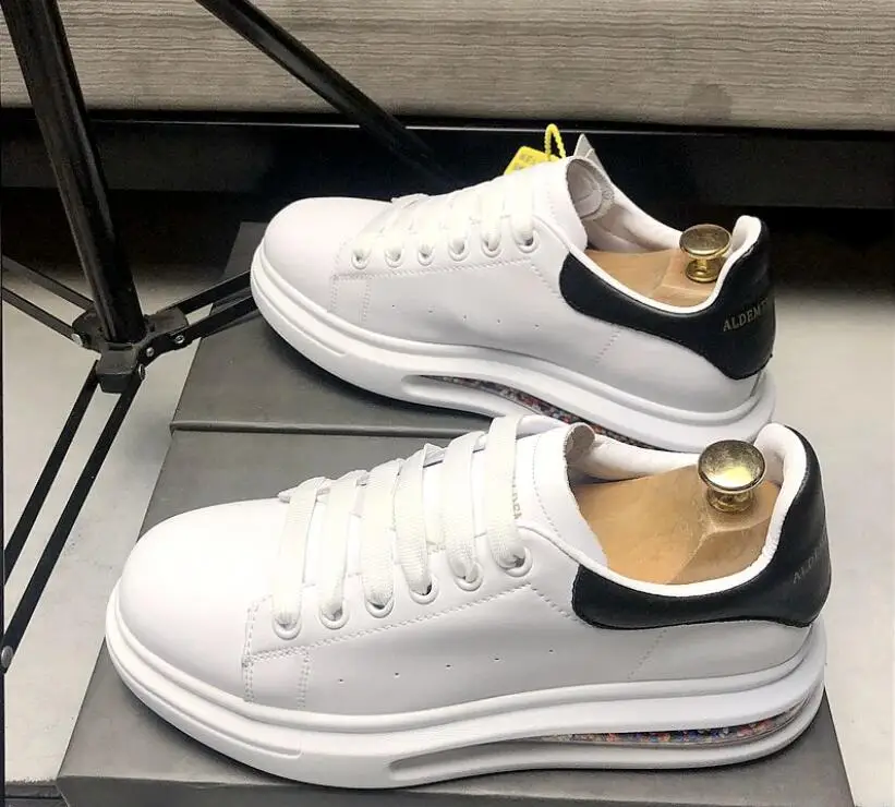 

luxe little white shoes women's platform casual shoes couple leather men's shoes large size high quality versio