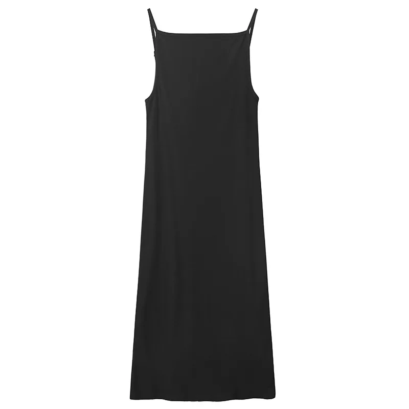 

Yeeloca Temperament Slash Neck Suspender Dress Women's Summer Solid Mid-calf Vestidos French Light Mature Dress