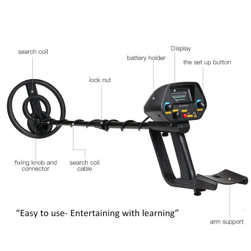 

MD-4080 Portable Gold Detector Waterproof Search Coil DISC ALL METAL and PINPOINT