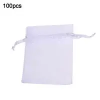 White 100Pcs 10/100 шт органзы Мешочки для украшений, подарочная упаковка, тянущаяся органза сумки пакеты для свадебных подарков из органзы и сетки, элемент конфетная Подарочная сумка 4 - Цвет: White 100Pcs
