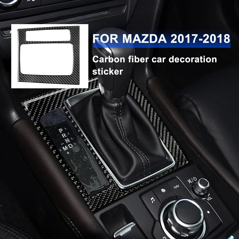 

Car Styling Console Gear Shift Panel Cover For Axela Atenza 2017-2018 Carbon Fiber Car Interior Stickers Center Console Stickers