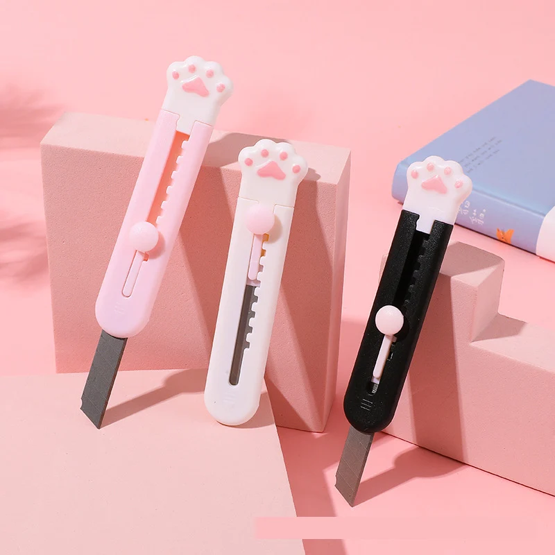 

3 Pcs/Set Cute knife Art Cutter Utility Knife Student Art Supplies Tools Creative Stationery School Supplies mini box cutter
