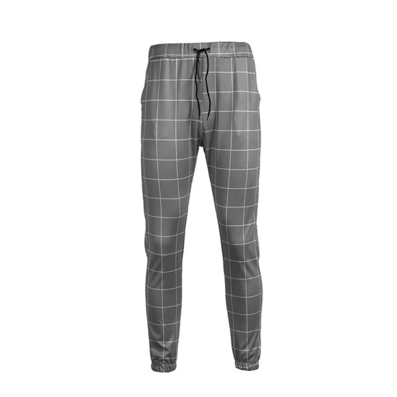 

Mens Casual Slim Fit Sport Broek Trainingspak Skinny Joggers Joggingbroek Mens Slim Fit Stretch Skinny Broek Plaid Mannen Stretc