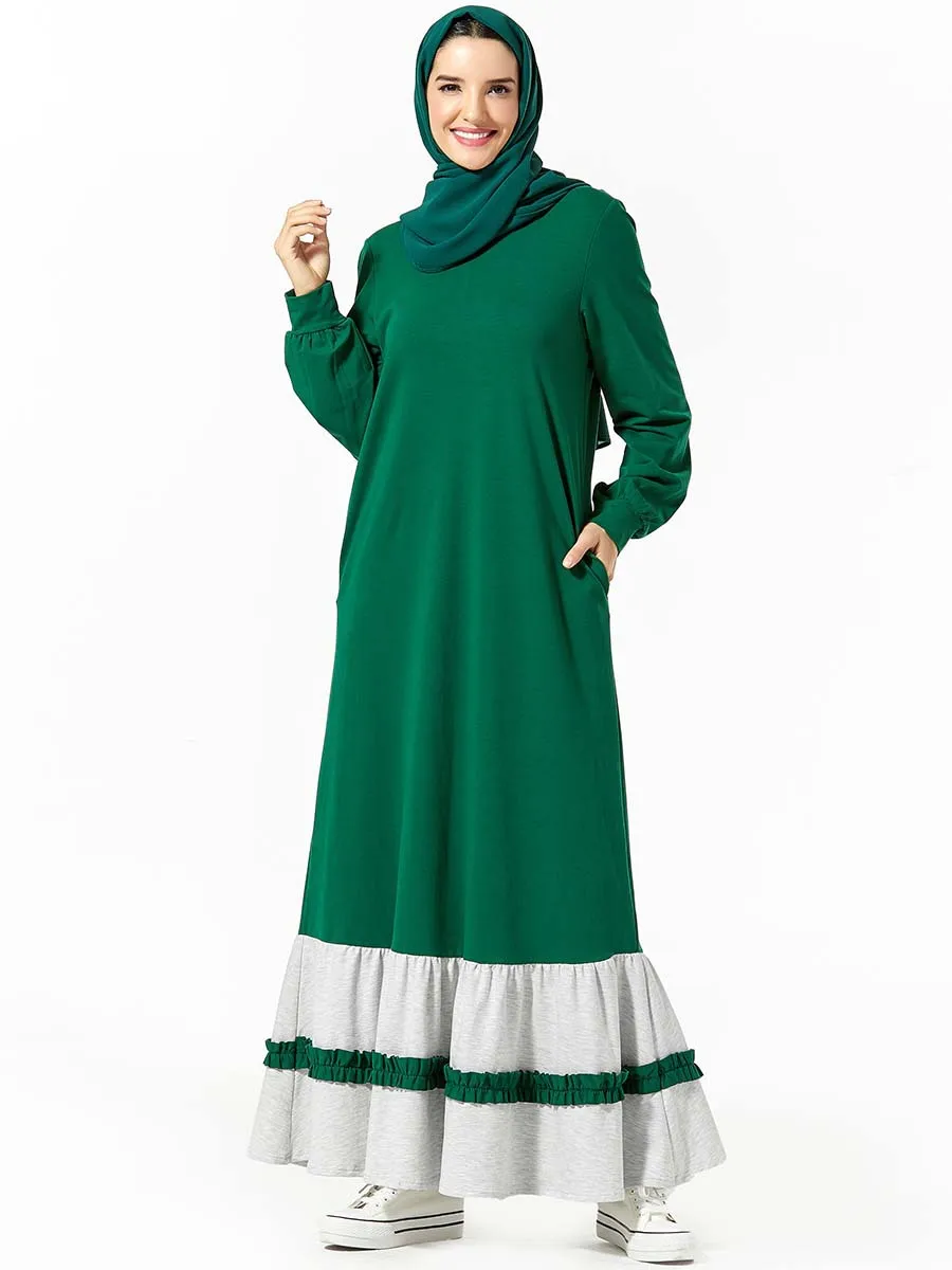 Женское ТРАПЕЦИЕВИДНОЕ ПЛАТЬЕ-хиджаб с длинным рукавом | Тематическая одежда и