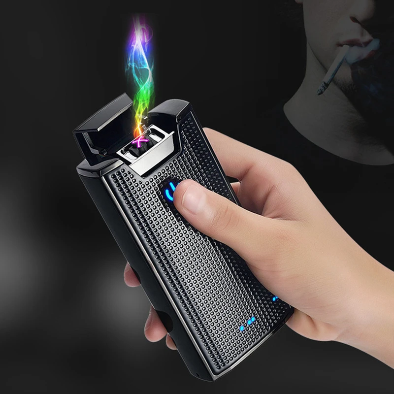 Electric Lighter with power bank dual arc Bluetooth TM sound rechargeable windproof smoking accessories Christmas men gift | Дом и сад