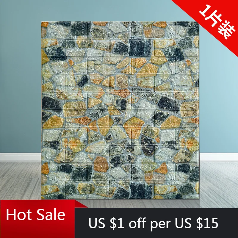 Домашнее украшение 3D Наклейка на стену s бумага кирпич камень настенная сделай