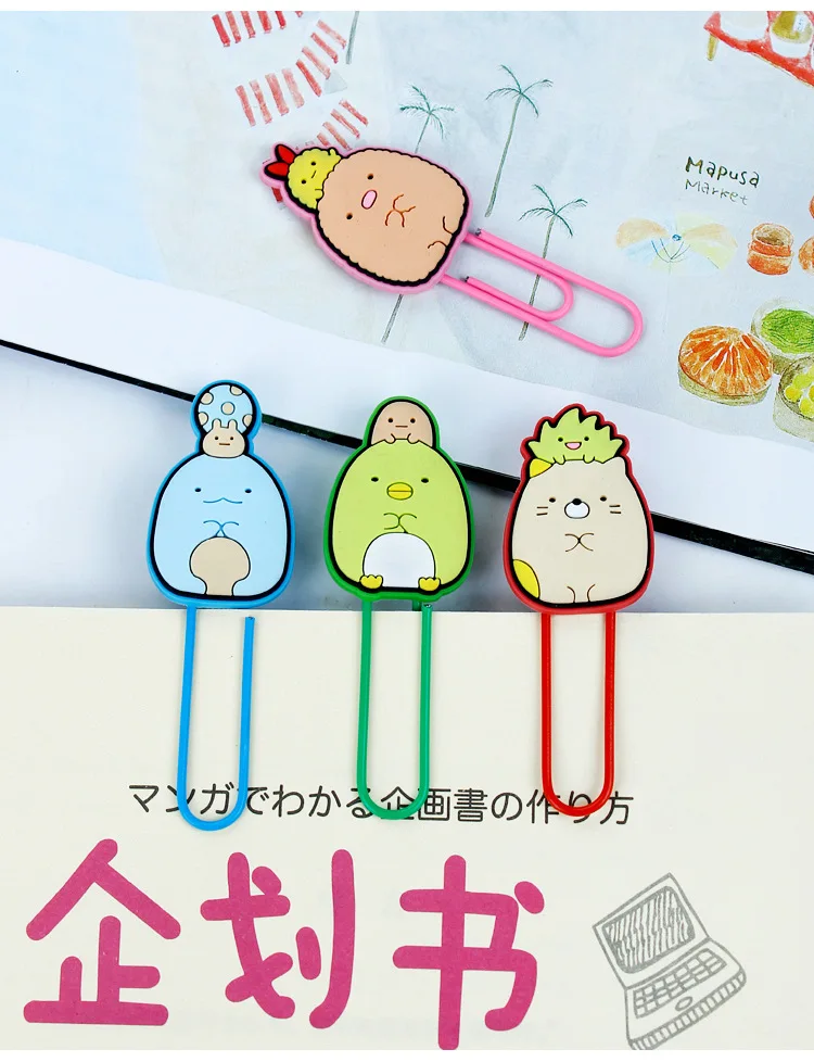 5 шт./упак. Sumikko Gurashi футляр из силикона с милым рисунком из мультфильма Бумага иглы Бумага для съемки с креплением зажим записка заметка зажимы для канцелярских принадлежностей