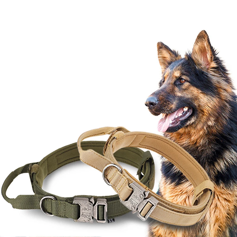 

Pet Dog Collar Tactical Training Dog Collars Nylon Breathable Material German Shepherd Medium and Large Dog Traction Collars