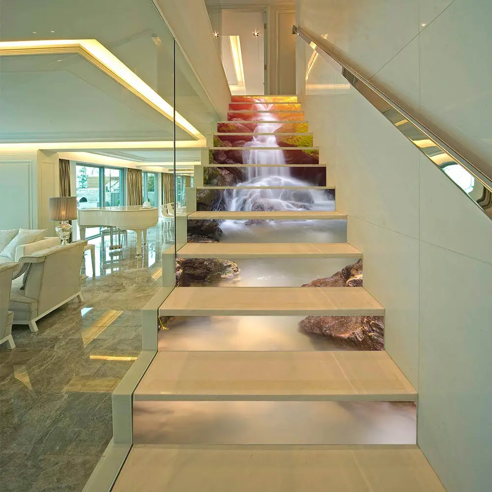 13 шт./компл. наклейки на лестницы солнечный свет водопад художественные фрески