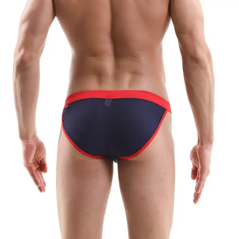 Трусы брифы мужские сетчатые джоки дышащие трусы с заниженной талией бикини