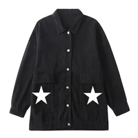 new autumn y2k streetwear women jackets jean harajuku five pointed star coat retro denim jaqueta feminina overcoat mujer