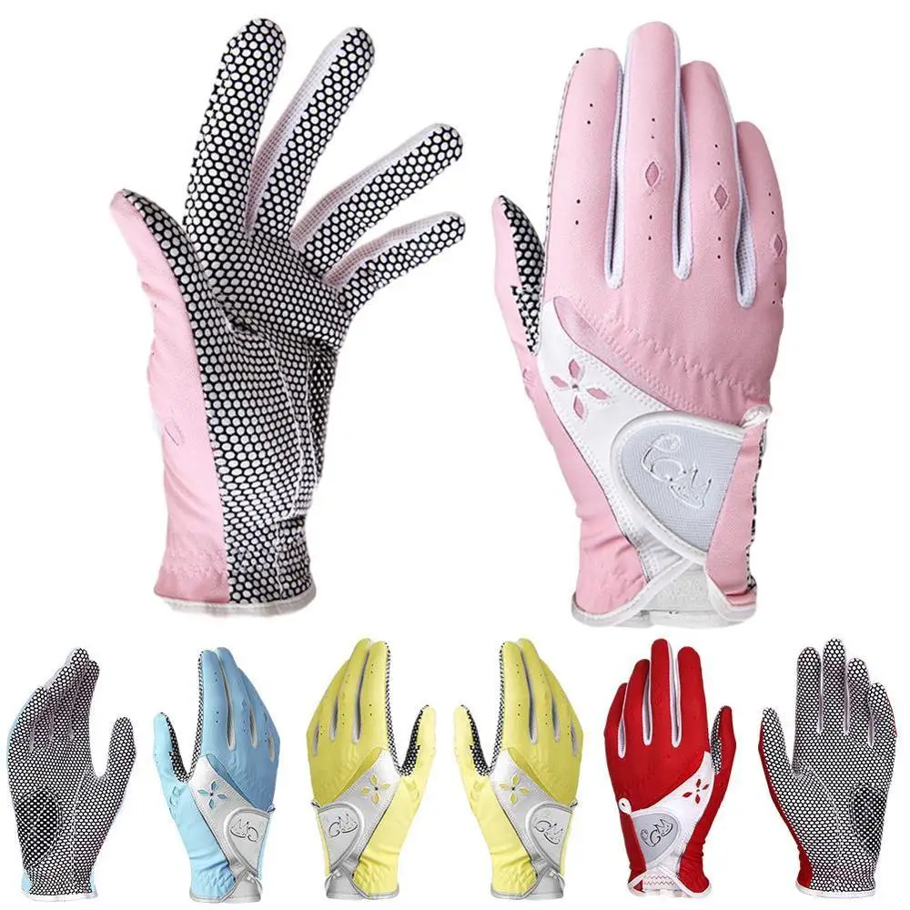 

1 Pair Golf Women's Gloves Left Hand and Right Hand Non-slip Golf Gloves Ladies Breathable Outdoor Sports Gloves