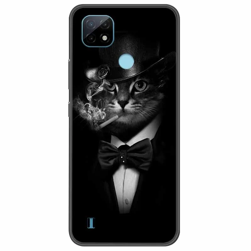for realme c21y case soft silicone cartoon tpu back cover for realmec21y phone cases black bumper on for realme c 21y 2021 6 5 free global shipping