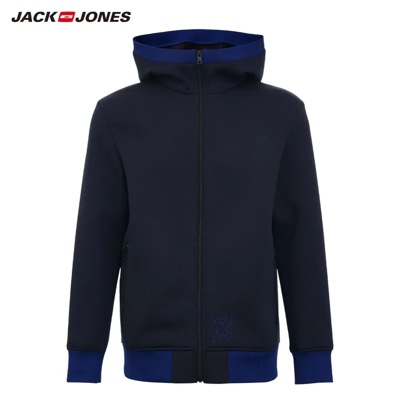 

JackJones Men's Loose Fit Sporty Hooded Pullover Embroidery Cardigan Sweatshirt Menswear|219333529