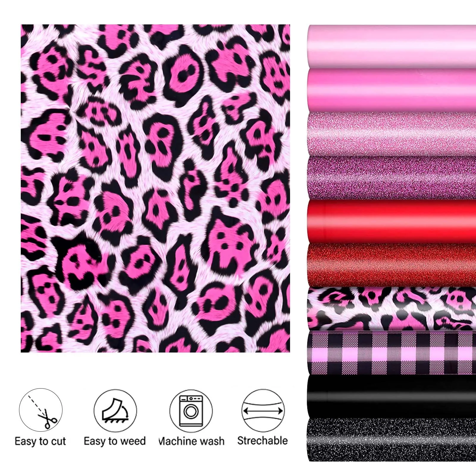 10 рулонов леопардовая термополиуретановая теплопроводная виниловая железная HTV