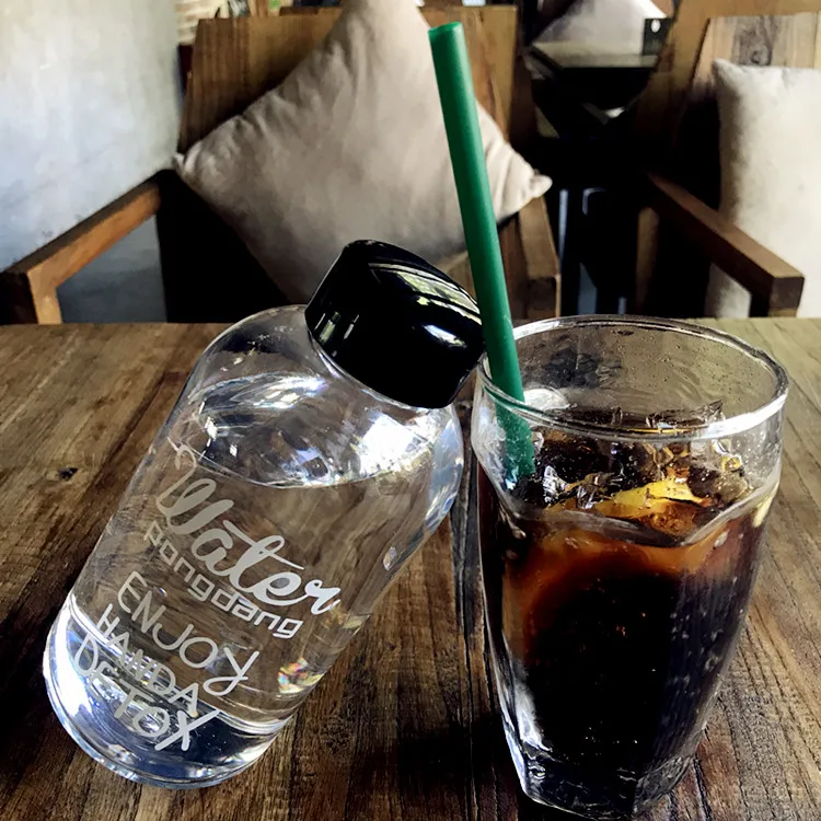 600/1000 мл креативная прозрачная пластиковая бутылка с буквенным узором бутылки