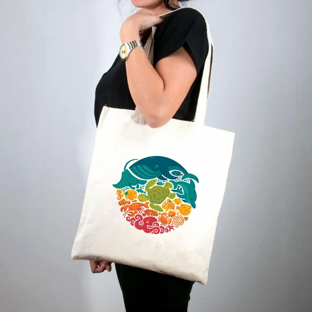 

2021 Shopper Amazing Chemistry Printed Tote Bag women Harajuku shopper handbag girl Shoulder shopping bag Lady Canvas Bag