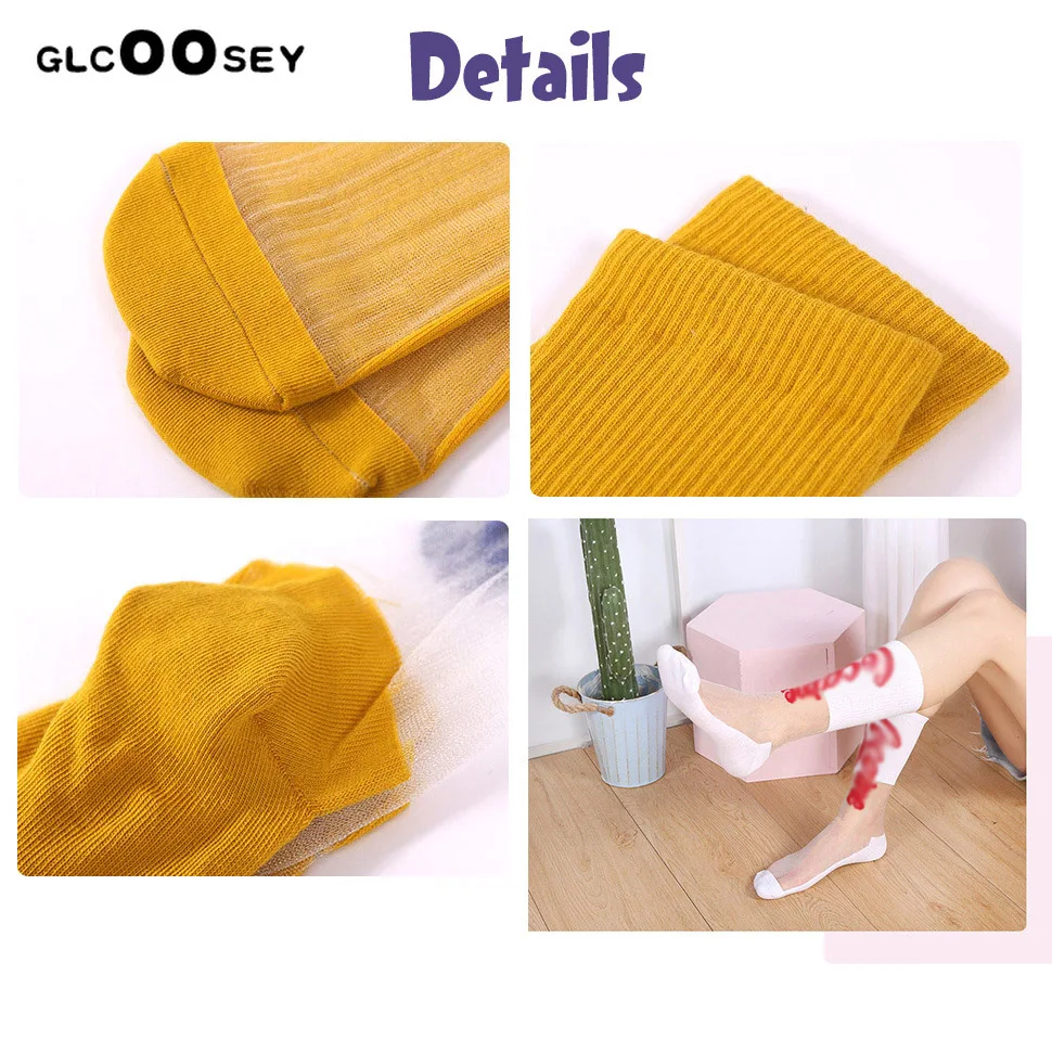 

5 Pairs Sexy Trend harajuku crystal silk stockings knee thigh high Spring summer Cotton bottom Women straight for ladies Girls