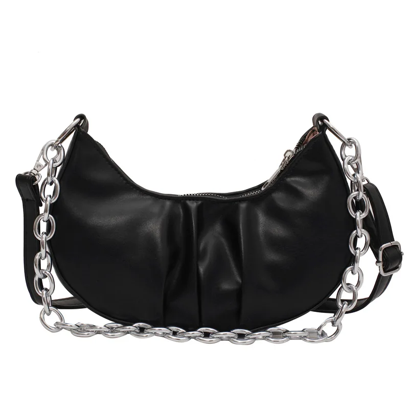 

Роскошные дизайнерские сумки для женщин, винтажные плиссированные вместительные сумки-хобо из искусственной кожи с цепочкой на плечо, женс...