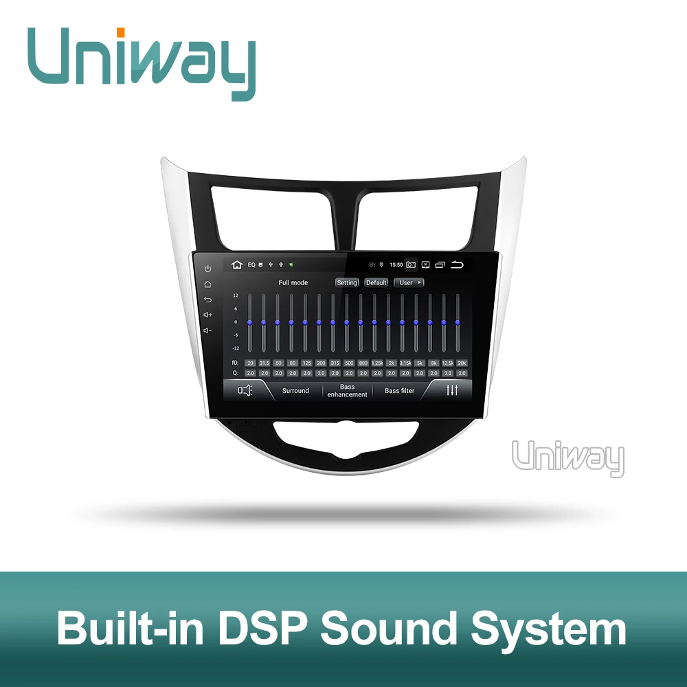 Автомобильный dvd-плеер Uniway PX6 DSP 4G 2 din android 9 0 для hyundai solaris accent verna 2011 2013 2014 2015