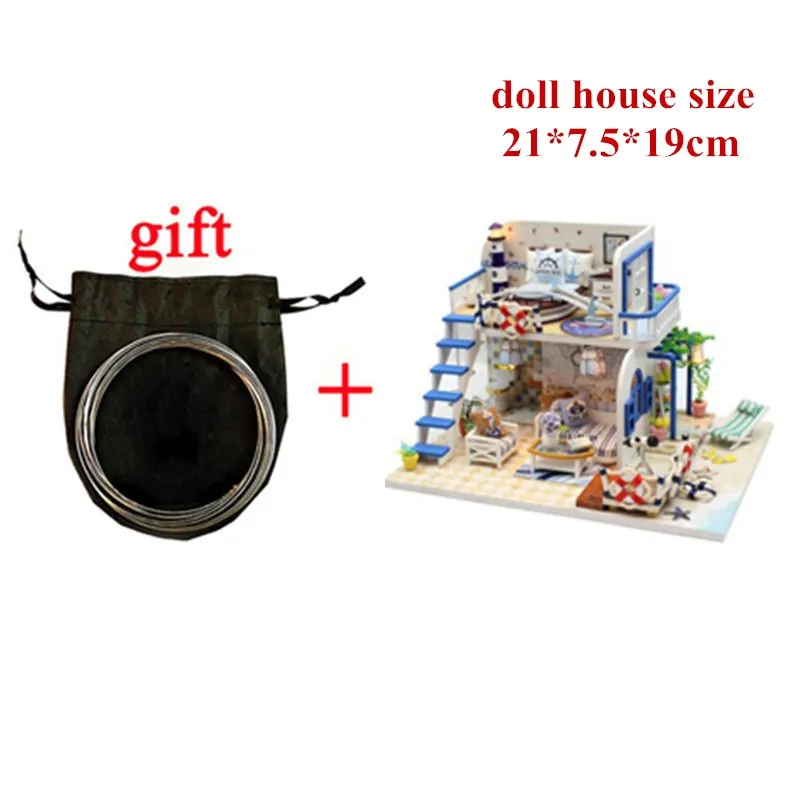 V doll house 3D Деревянный Кукольный дом Вилла мебель DIY Миниатюрная модель светодиодный светильник 3D Деревянный кукольный домик рождественские подарки игрушки для детей - Цвет: V doll house