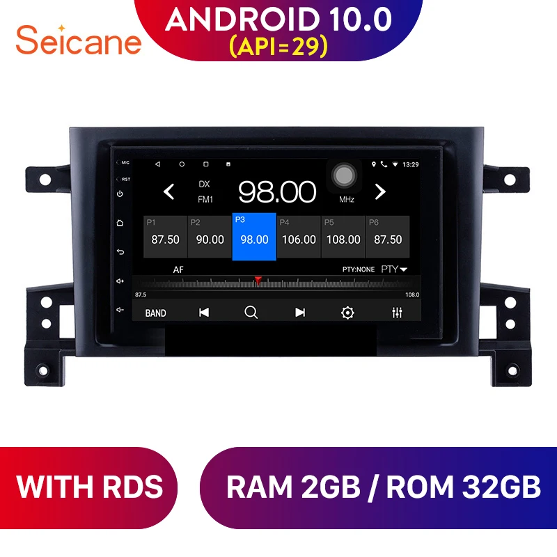 Автомагнитола Seicane 7 дюймов Android 10 0 2 + 32 ГБ GPS-навигация для Suzuki Grand Vitara 3 2005 -2015