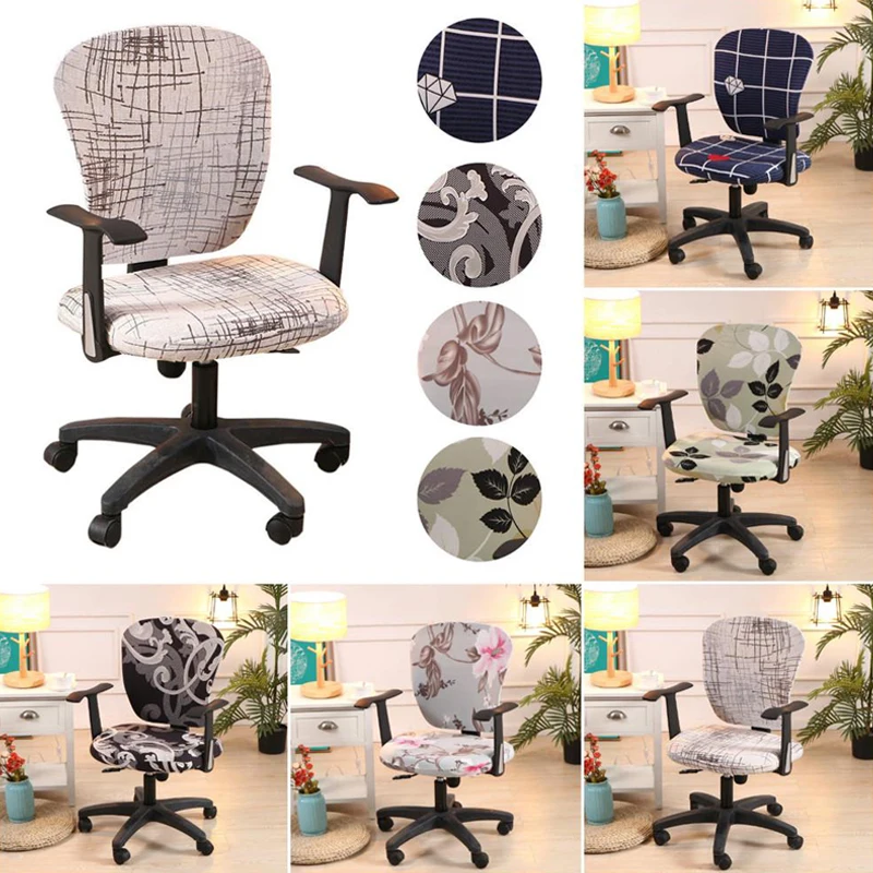 

Universal Size Printed Spandex Chair Cover Anti-dirty Stretch Elastic Computer Chair Covers Removeable For Office Seat Protector