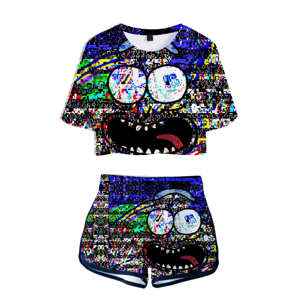 Новинка хит продаж Женский комплект из двух предметов Рик и Морти модный летний