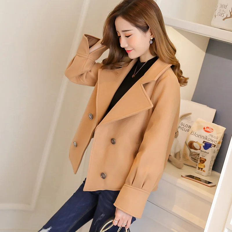 Зимняя одежда Для женщин s короткие Шерстяное пальто куртка 2019 модная обувь в